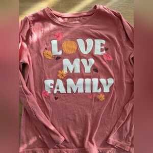 The Children's Place 'Love My Family' Long Sleeve Shirt Red Coral Medium (7/8)